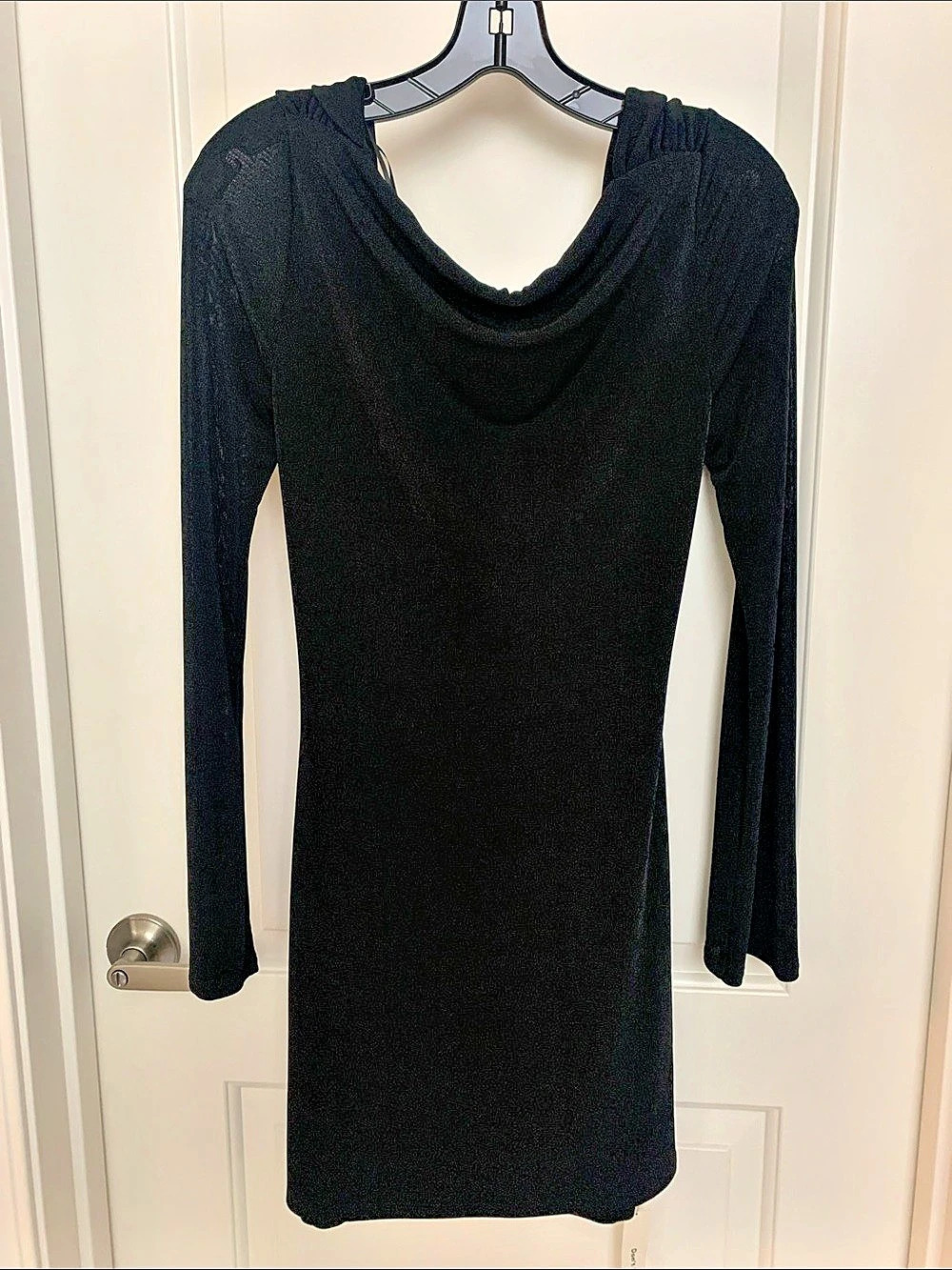 Reformation Vivien Knit Dress Draped Mini Black Size Medium